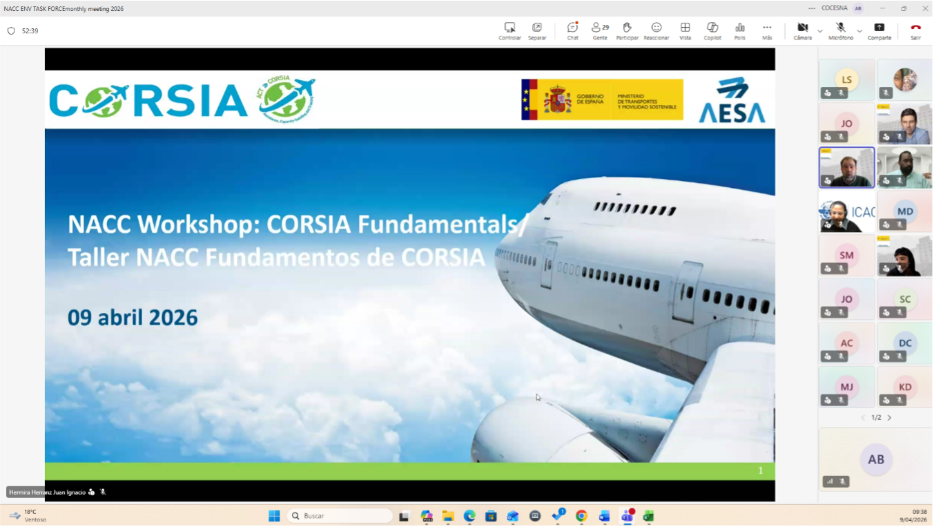 COCESNA FORTALECE LA AGENDA AMBIENTAL DE LA AVIACIÓN REGIONAL JUNTO A OACI/NACC