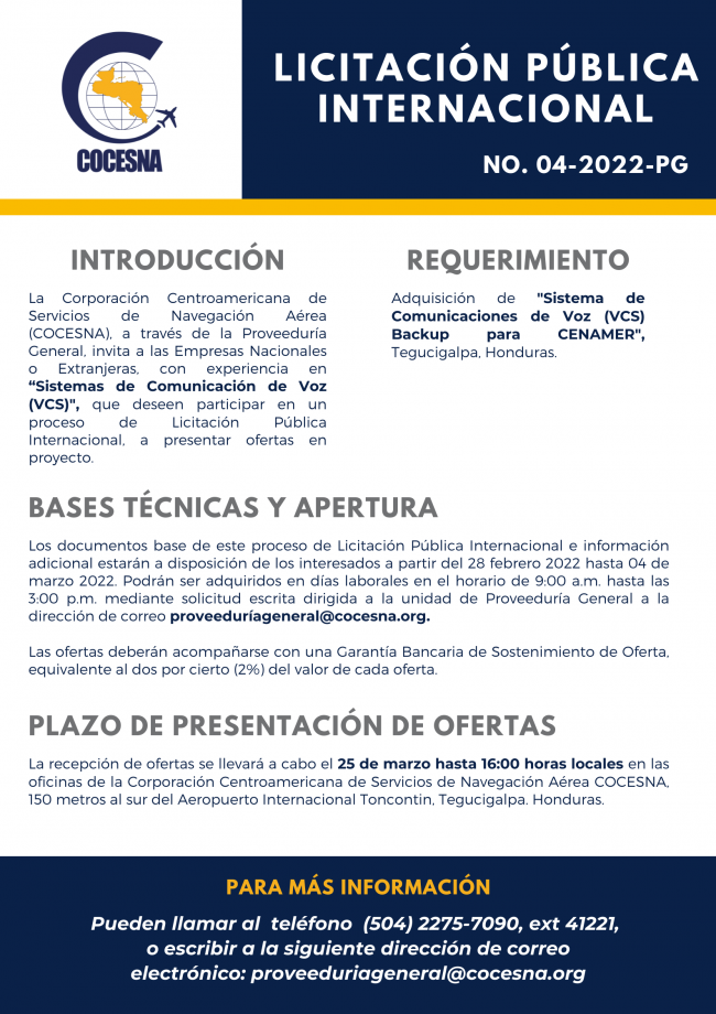 VCS – CENAMER Tender