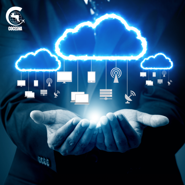 Blue and White Modern Cloud Computing Services Instagram Post