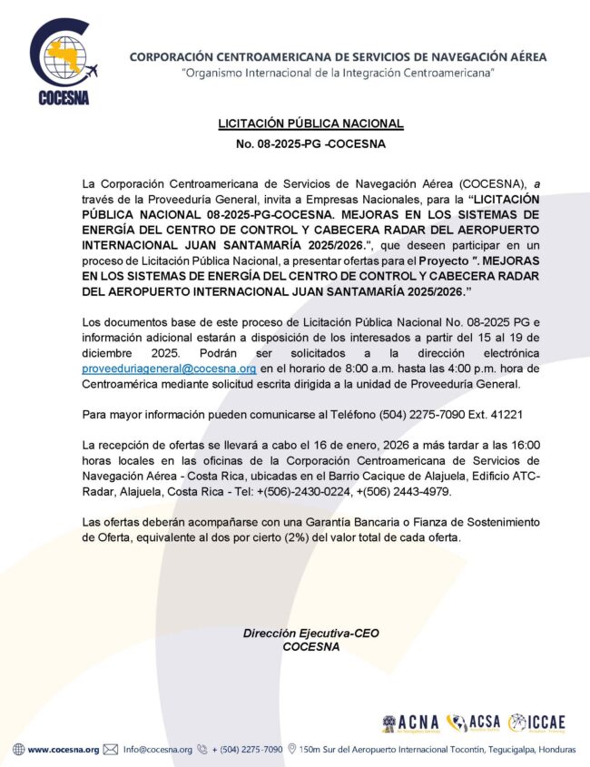 BIDDING PUBLICATION PG-006-2025 DC ELECTRICAL UPGRADE AND APP CR